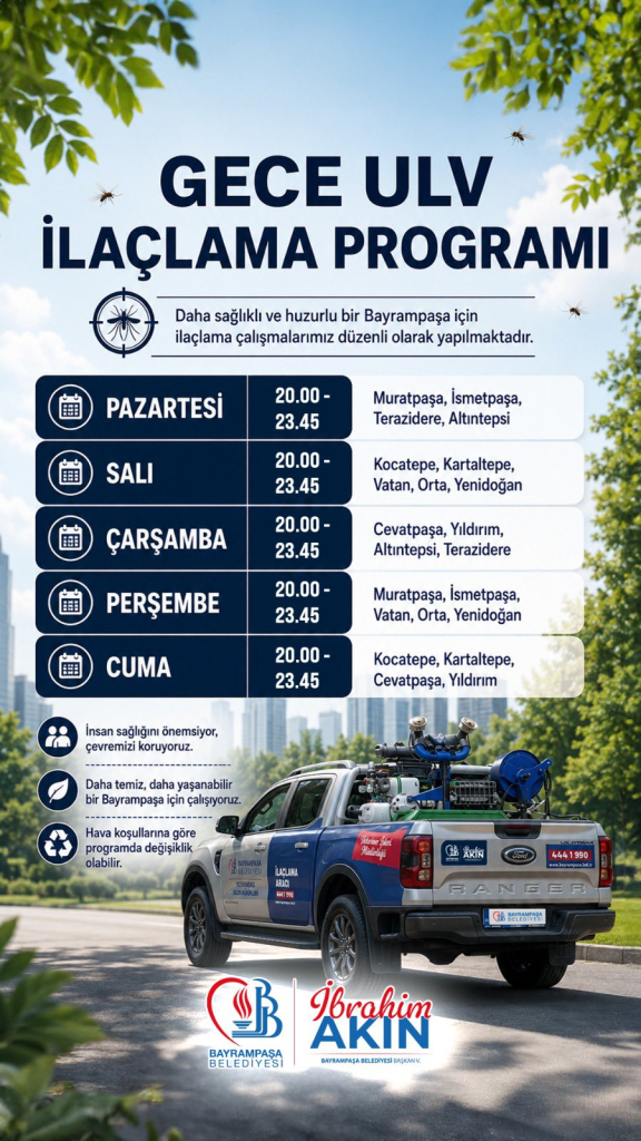 Bayrampaşa Belediyesi Yaz Sezonu İlaçlama Çalışmalarına Hız Verdi 6 program